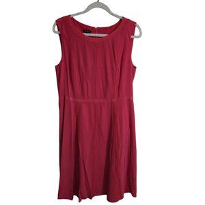 Talbots 100% Silk Red/ Orange Sleeveless Sheath Dress Size 12